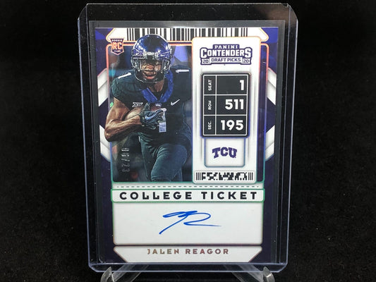 JALEN REAGOR 2020 PANINI CONTENDERS CRACKED ICE ON CARD ROOKIE AUTO RC #D 8/23