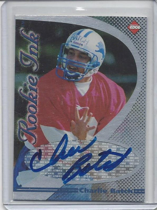 CHARLIE BATCH 1998 COLLECTORS EDGE ROOKIE INK LIONS ROOKIE ON CARD AUTO RC