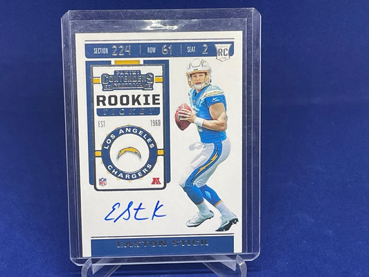 EASTON STICK 2019 PANINI CONTENDERS ROOKIE TICKET VARIATION ON CARD AUTO RC SP