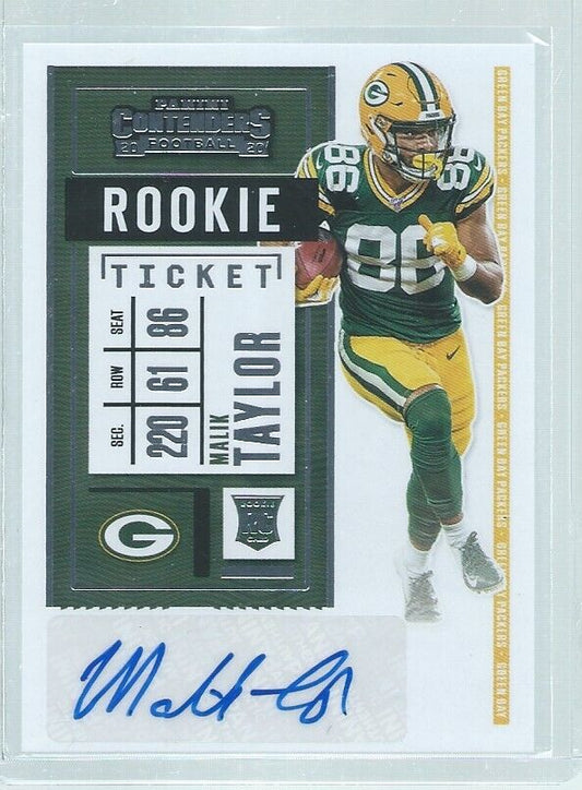 MALIK TAYLOR 2020 PANINI CONTENDERS ROOKIE TICKET AUTO RC #240