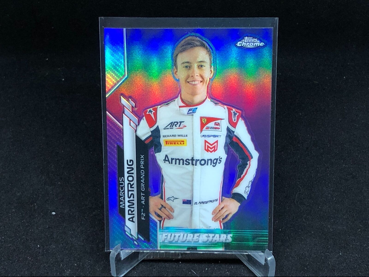 MARCUS ARMSTRONG 2020 TOPPS CHROME FORMULA 1 FUTURE STARS PURPLE REFRACTOR /399
