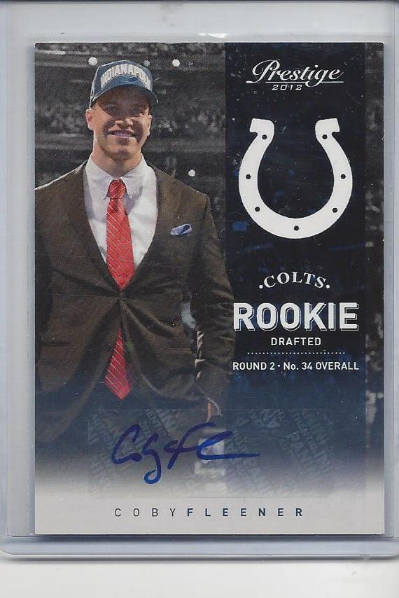 COBY FLEENER 2012 PRESTIGE SP NFL DRAFT DAY PHOTO VARIATION ROOKIE AUTO RC #264