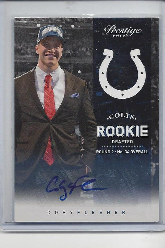 COBY FLEENER 2012 PRESTIGE SP NFL DRAFT DAY PHOTO VARIATION ROOKIE AUTO RC #264
