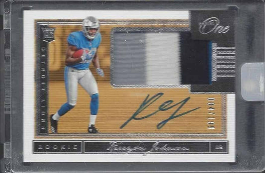 KERRYON JOHNSON 2018 PANINI ONE RPA 3 COLOR PATCH ON CARD AUTO RC #D 84/199