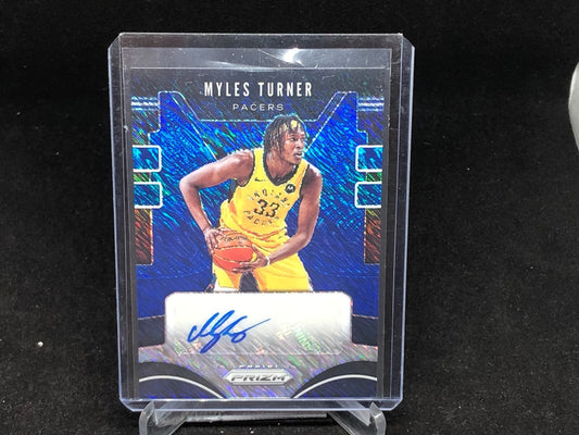 MYLES TURNER 2019-20 PANINI PRIZM BLUE SHIMMER PRIZMS SSP AUTO
