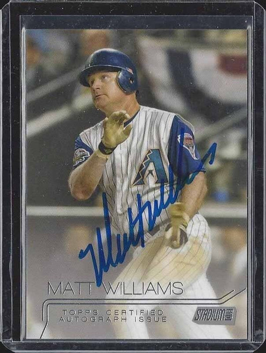 MATT WILLIAMS 2015 STADIUM CLUB DIAMONDBACKS ON CARD AUTO