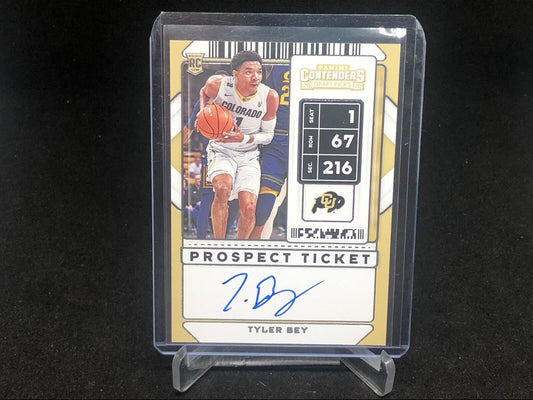 TYLER BEY 2020-21 PANINI CONTENDERS DRAFT PICKS PROSPECT TICKET AUTO RC # 71
