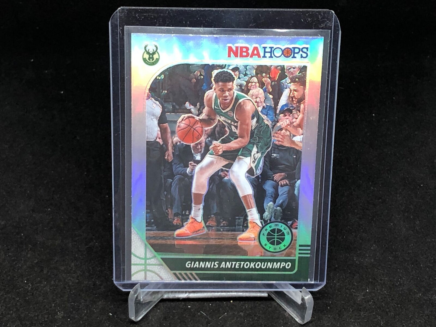 GIANNIS ANTETOKOUNMPO 2019-20 PANINI HOOPS PREMIUM STOCK SILVER PRIZM # 102