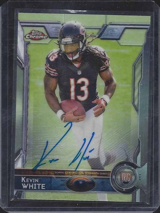KEVIN WHITE 2015 TOPPS CHROME BEARS ON CARD SP ROOKIE AUTO RC #125