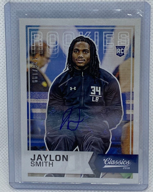 JAYLON SMITH 2016 PANINI CLASSICS ROOKIES AUTO RC #D 135/199