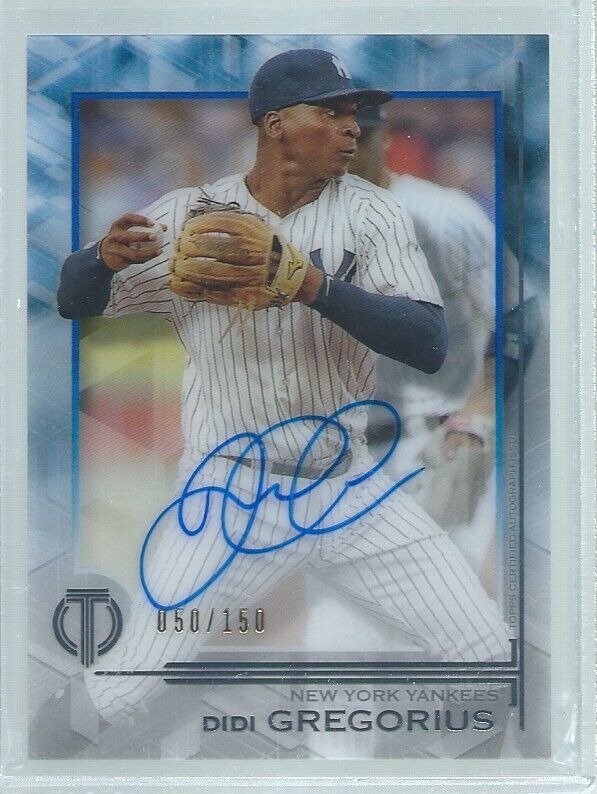 DIDI GREGORIUS 2019 TOPPS TRIBUTE ON CARD AUTO BLUE #D 50/150