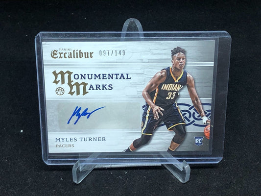 MYLES TURNER 2015-16 PANINI EXCALIBUR MONUMENTAL MARKS AUTO RC #D 97/149