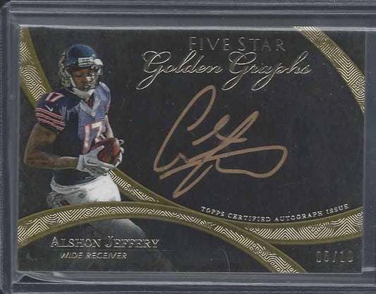 ALSHON JEFFERY 2014 TOPPS 5 FIVE STAR GOLD INK GOLDEN GRAPHS ON CARD AUTO #D /10