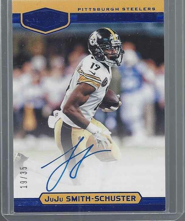 1/1 JUJU SMITH SCHUSTER 2018 PLATES & PATCHES BLUE AUTO #D 19/35 HIS JERSEY #19!