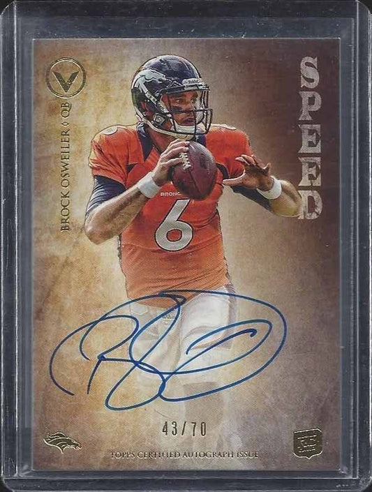 BROCK OSWEILER 2012 TOPPS VALOR SPEED ON CARD ROOKIE AUTO RC #D 43/70