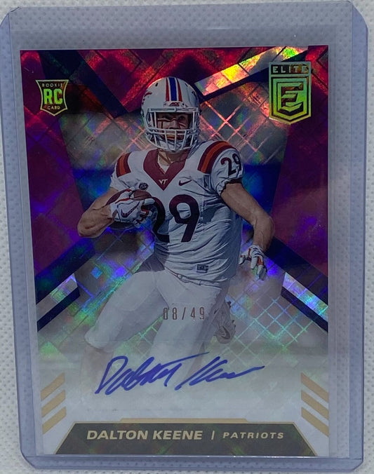 DALTON KEENE 2020 PANINI DONRUSS ELITE PURPLE ROOKIE AUTO RC #D 08/49