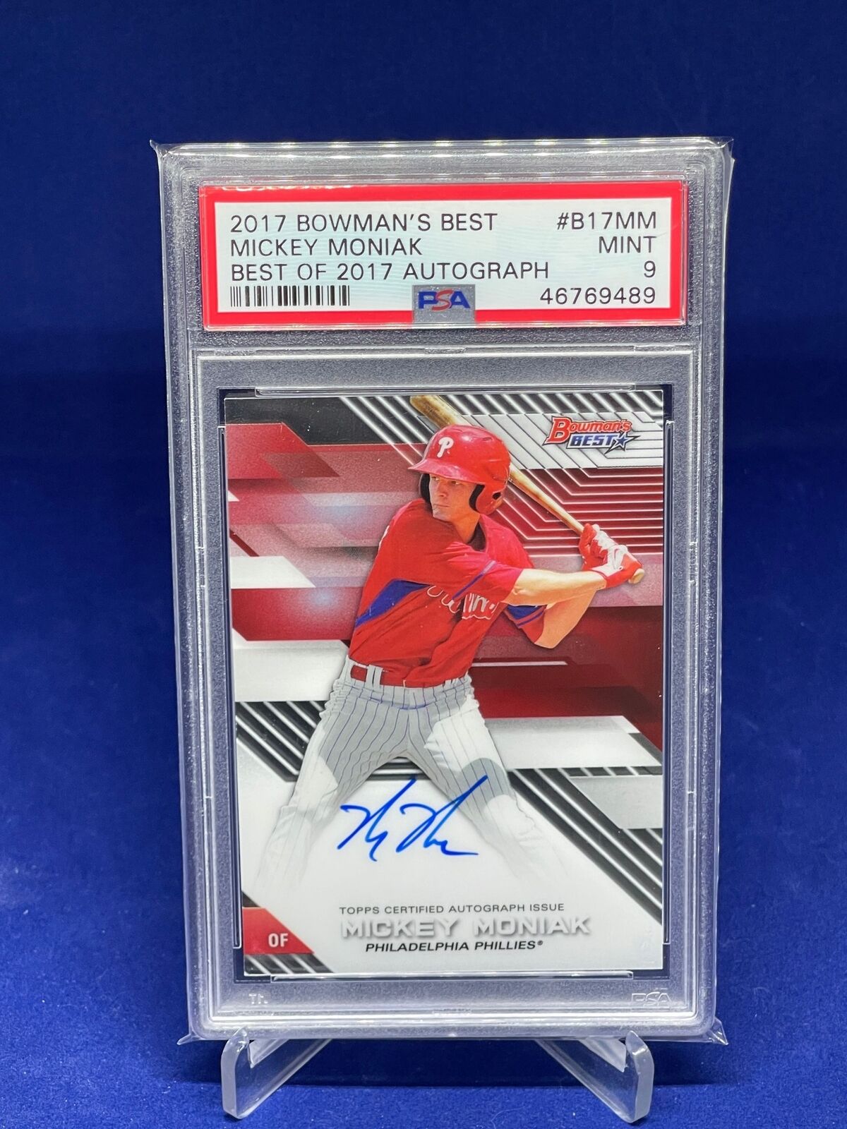 MICKEY MONIAK 2017 BOWMANS BEST BEST OF 2017 AUTO PROSPECT PSA 9 MINT
