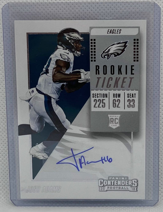 JOSH ADAMS 2018 CONTENDERS ROOKIE TICKET SP VARIATION AUTO RC #300