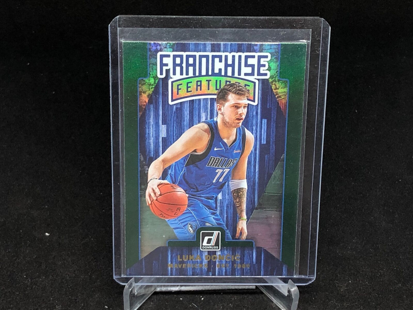 LUKA DONCIC 2019-20 PANINI DONRUSS GREEN FLOOD FRANCHISE FEATURES FOIL # 29