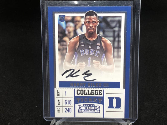 HARRY GILES 2017-18 PANINI CONTENDERS DRAFT PICKS ON CARD AUTO RC # 61