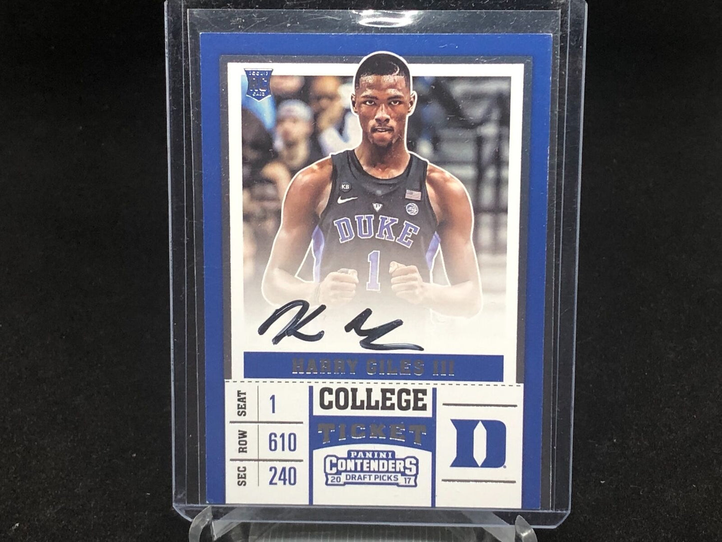 HARRY GILES 2017-18 PANINI CONTENDERS DRAFT PICKS ON CARD AUTO RC # 61