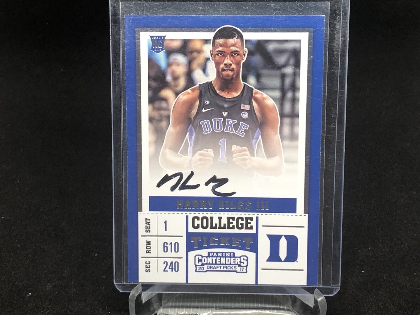 HARRY GILES 2017-18 PANINI CONTENDERS DRAFT PICKS ON CARD AUTO RC # 61