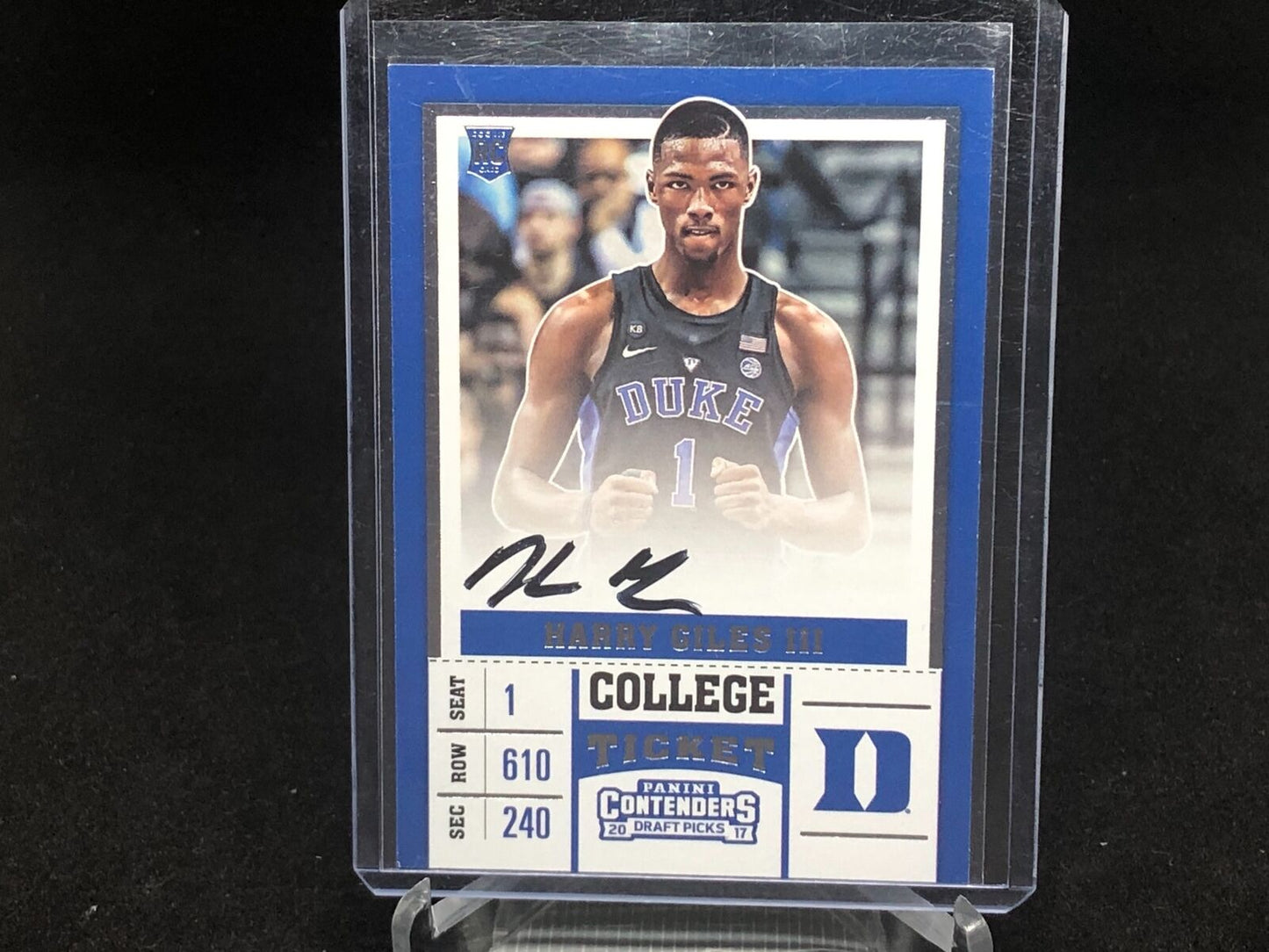 HARRY GILES 2017-18 PANINI CONTENDERS DRAFT PICKS ON CARD AUTO RC # 61