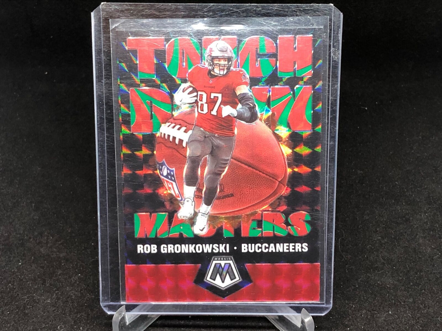 ROB GRONKOWSKI 2020 PANINI MOSAIC GREEN REACTIVE TOUCHDOWN MASTERS #D 49/89