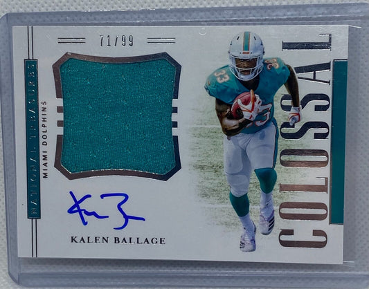 KALEN BALLAGE 2018 PANINI NATIONAL TREASURES COLOSSAL JERSEY ON CARD AUTO RC /99
