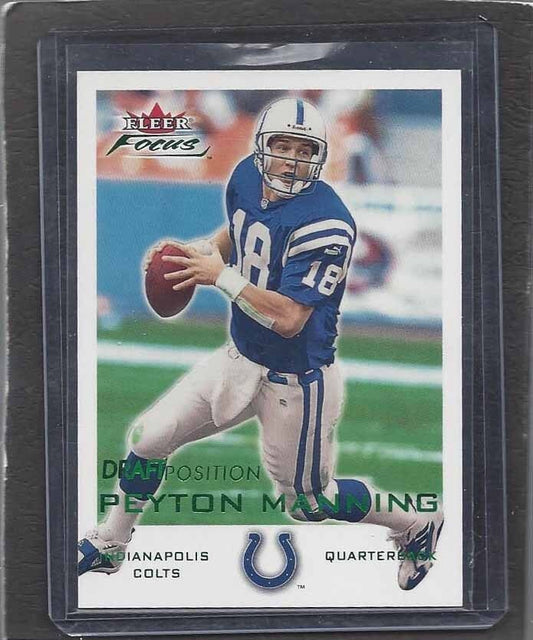 PEYTON MANNING 2000 FLEER FOCUS DRAFT POSITION GREEN PARALLEL #D 81/101