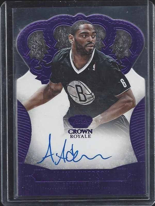 ALAN ANDERSON 2013-14 PREFERRED CROWN ROYALE PURPLE DIE CUT ON CARD AUTO #D /25