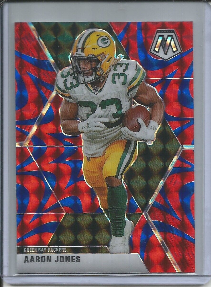 AARON JONES 2019-20 PANINI MOSAIC REACTIVE BLUE PRIZM PACKERS