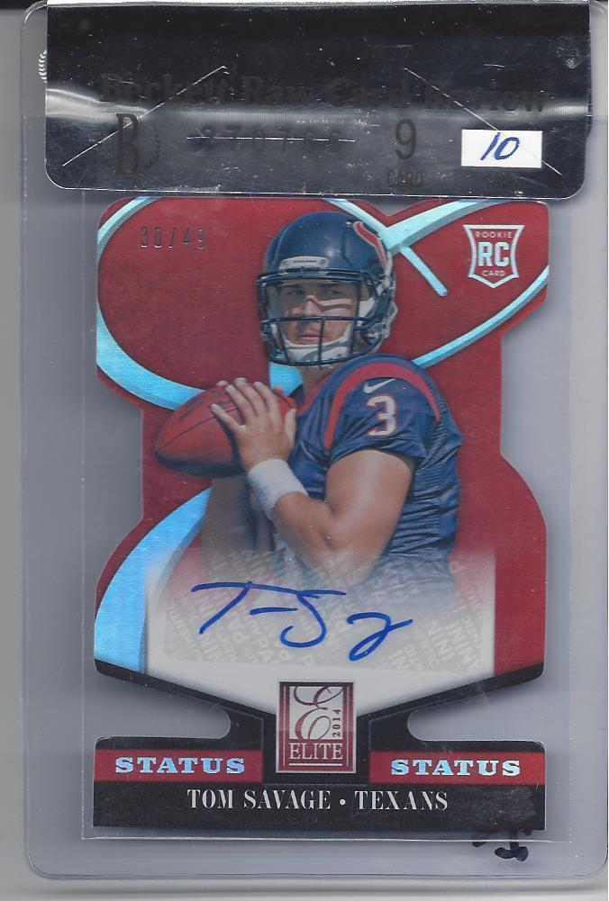 TOM SAVAGE 2014 ELITE STATUS RED DIE CUT AUTO RC #D 30/49 BGS 9 w/ 10 AUTO