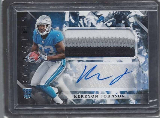 KERRYON JOHNSON 2018 PANINI ORIGINS RPA 4 COLOR LIONS ROOKIE PATCH AUTO RC
