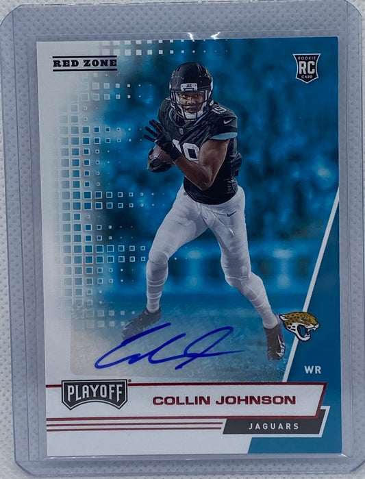 COLLIN JOHNSON 2020 PANINI PLAYOFF RED ZONE ROOKIE AUTO RC #245