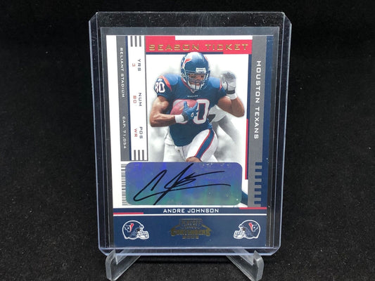 ANDRE JOHNSON 2005 PLAYOFF CONTENDERS SEASON TICKET AUTO # 39