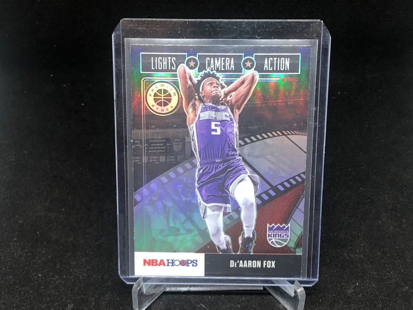 DEAARON FOX 2019-20 HOOPS PREMIUM STOCK LIGHTS CAMERA ACTION SILVER PRIZM # 3