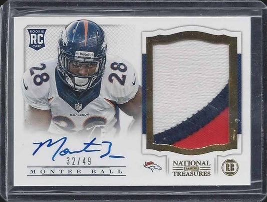 MONTEE BALL 2013 NATIONAL TREASURES GOLD RPA 3 COLOR JUMBO PATCH AUTO RC #D /49