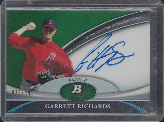 GARRETT RICHARDS 2011 BOWMAN PLATINUM GREEN REFRACTOR ON CARD AUTO #D 78/399