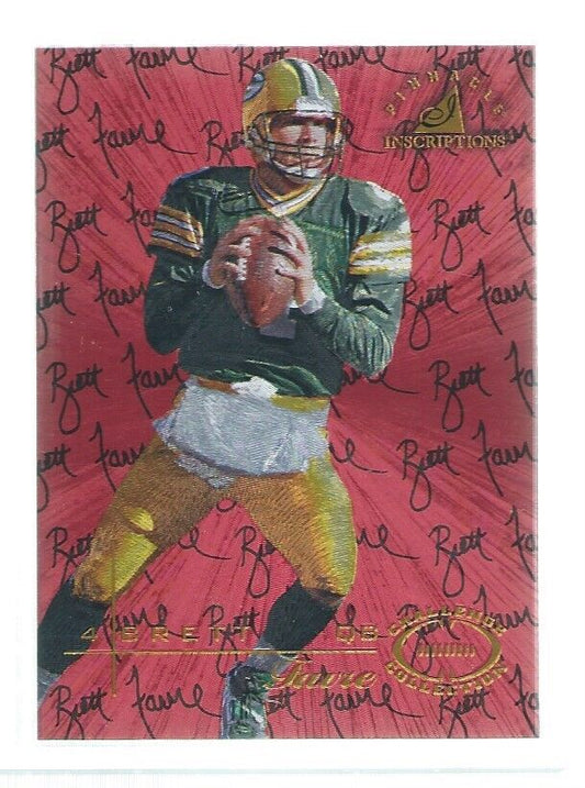 BRETT FAVRE 1997 PINNACLE INSCRIPTIONS QB CHALLENGE COLLECTION #4