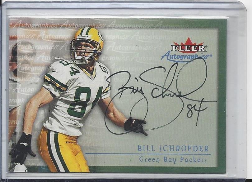 BILL SCHROEDER 2000 FLEER SKYBOX AUTOGRAPHICS PACKERS RARE ON CARD AUTO