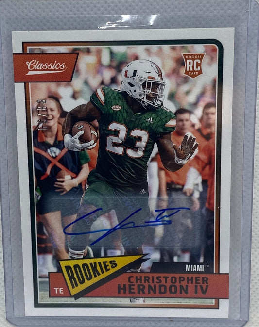 CHRISTOPHER HERNDON IV 2018 PANINI CLASSICS AUTO RC #D 88/99