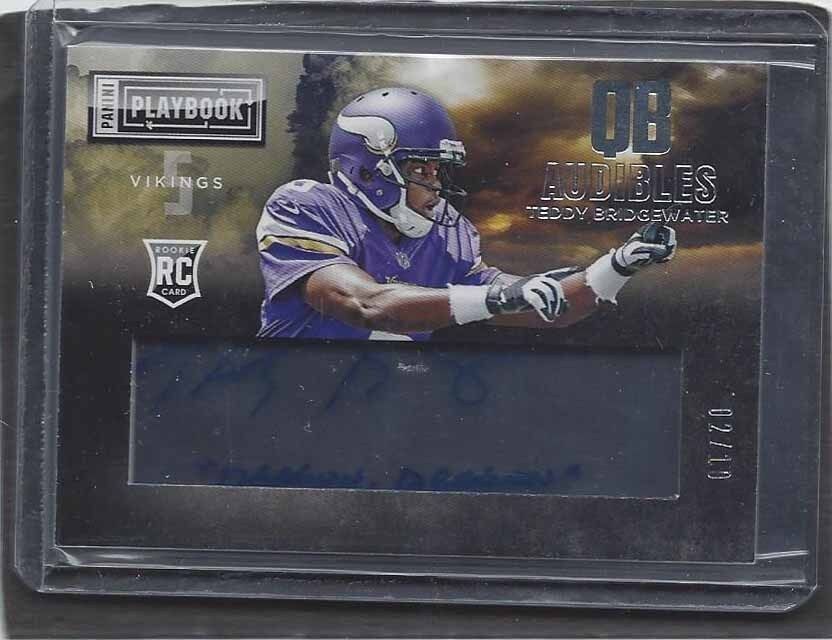 TEDDY BRIDGEWATER 2014 PANINI PLAYBOOK QB AUDIBLES "DRAGON DRAGON" AUTO RC /10