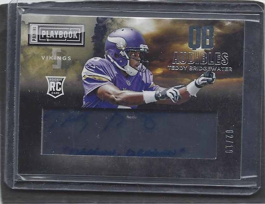 TEDDY BRIDGEWATER 2014 PANINI PLAYBOOK QB AUDIBLES "DRAGON DRAGON" AUTO RC /10
