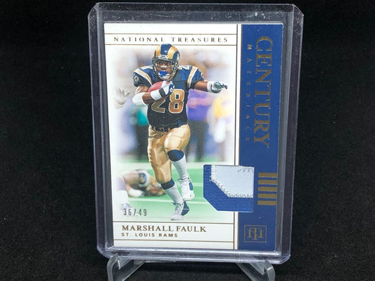 MARSHALL FAULK 2019 NATIONAL TREASURES CENTURY MATERIALS 2 CLR PATCH #D 36/49