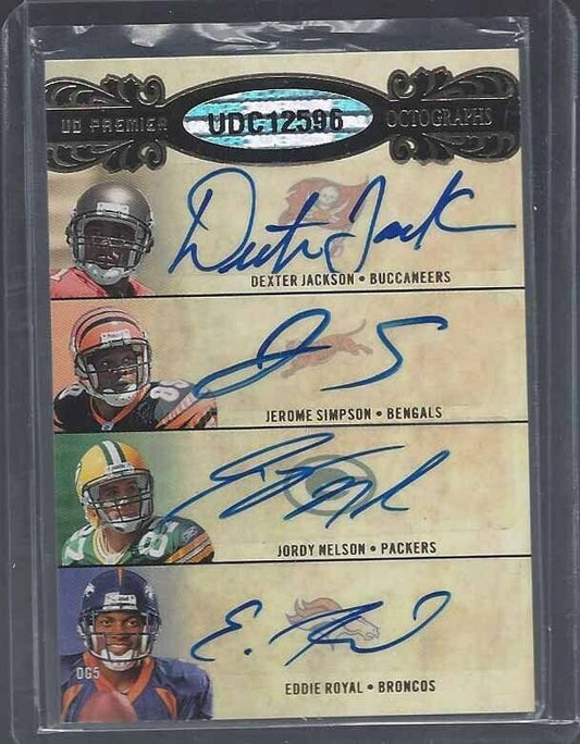 JORDY NELSON EDDIE ROYAL 2008 UD PREMIER OCTOGRAPHS 8 WIDE RECEIVER AUTO RC /8