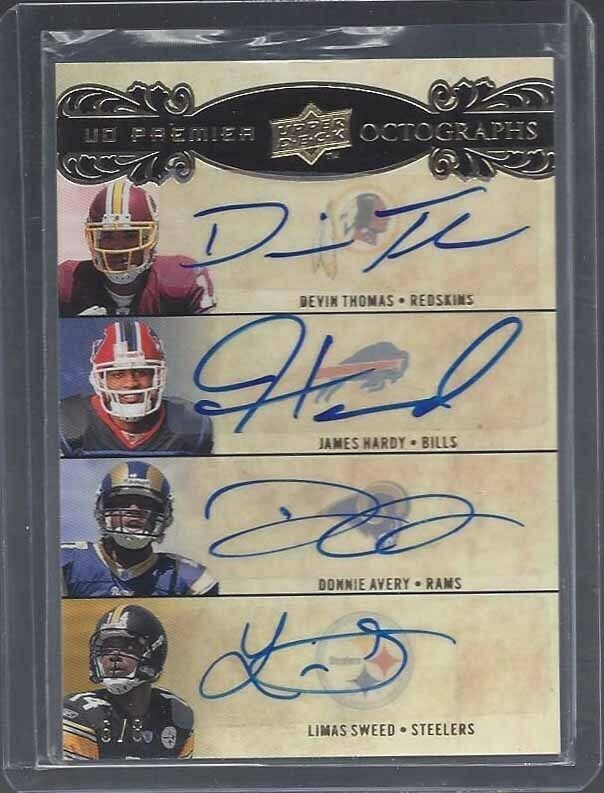 JORDY NELSON EDDIE ROYAL 2008 UD PREMIER OCTOGRAPHS 8 WIDE RECEIVER AUTO RC /8