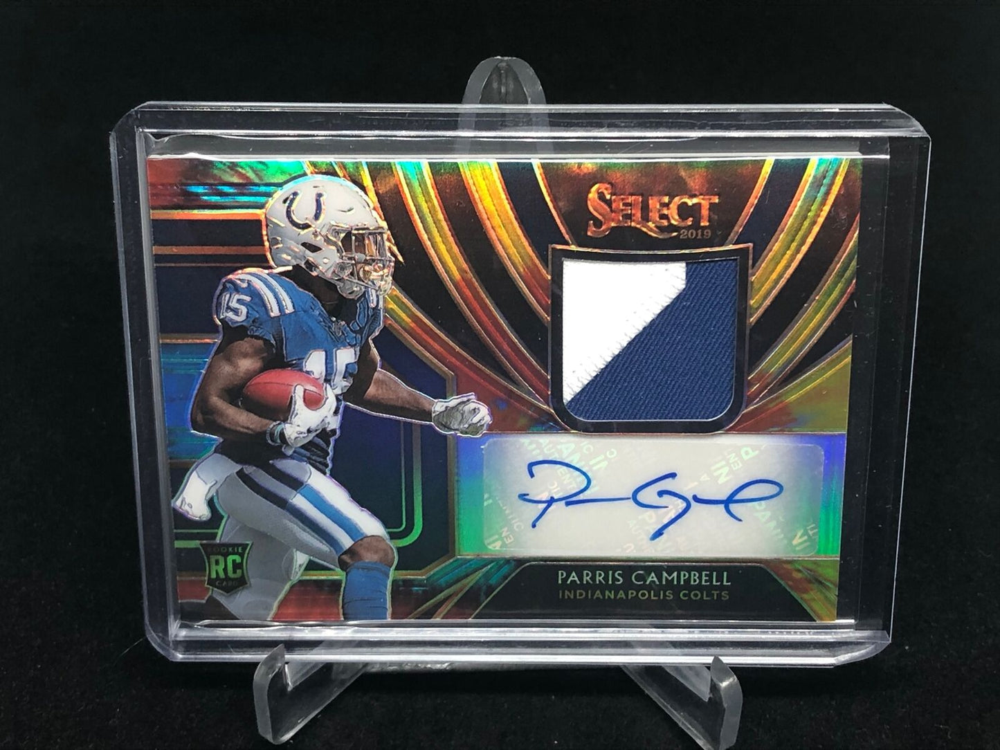 PARRIS CAMPBELL 2019 PANINI SELECT TIE DYE PRIZM 2 CLR PATCH AUTO RC #D 2/25