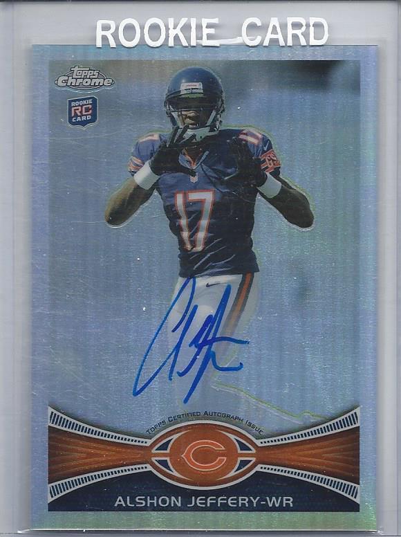 ALSHON JEFFERY 2012 TOPPS CHROME REFRACTOR BEARS ON CARD ROOKIE AUTO RC #D /150