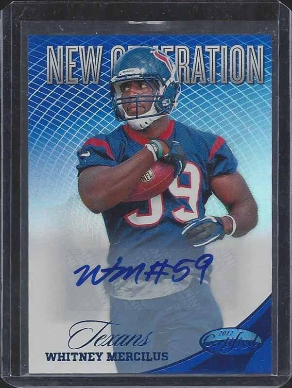 WHITNEY MERCILUS 2012 CERTIFIED NEW GENERATION BLUE ROOKIE AUTO RC #D 20/49